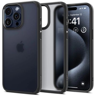 Spigen Ultra Hybrid-Hülle für iPhone 15 Pro – transparent und schwarz