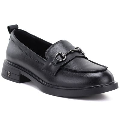 Damen-Lederslipper, schwarz, Vinceza 133115