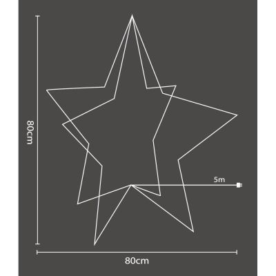 20. 3D-DEKORATIVER STEHENDER STERN 120 LED RGB 80CM