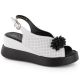 Filippo W PAW529B Keilsandalen aus Leder mit Perlen Weiß