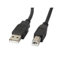 Lanberg CA-USBA-11CC-0030-BK Kabel (USB 2.0 Typ AM - USB 2.0 Typ BM; 3 m; schwarz)