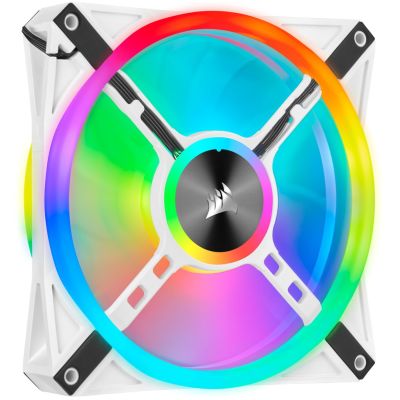 8. Corsair iCUE QL140 Computergehäuse mit 14-cm-Lüfter, Weiß