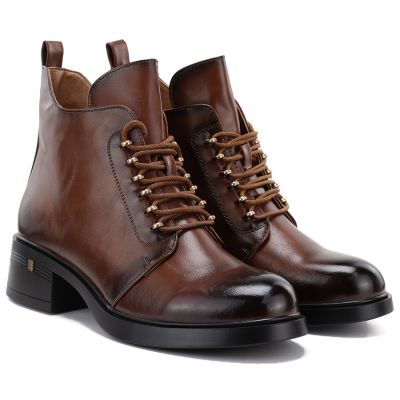 4. Gefütterte Damen-Ankle-Boots, braun, S.Barski HY62-8112