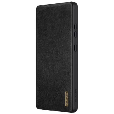 4. Nillkin Qin Pro Hülle für Samsung Galaxy S25 Ultra mit Klappe und Kameraabdeckung – Schwarz