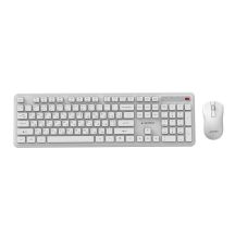 GEMBIRD Drahtloses Slim Pro Business Tastatur- und Maus-Set für den Schreibtisch, Weiß, RU-Layout