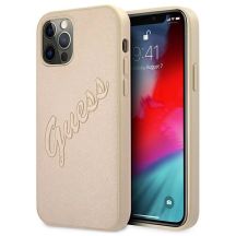 Guess GUHCP12LRSAVSLG iPhone 12 Pro Max 6,7" Gold/Gold Hardcase Saffiano Vintage Script
