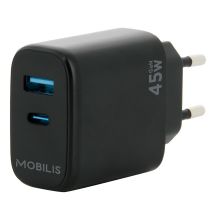 Mobilis 001363 Universal-Ladegerät für Mobilgeräte, Schwarz, Wechselstrom, Automatik