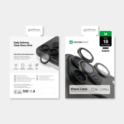 4. AmazingThing Radix Vision Linsenschutz für iPhone 18 Pro / 18 Pro Max - Schwarz