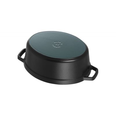 6. Ovaler gusseiserner Topf Staub – 2,35 l, Schwarz