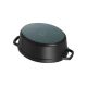 6. Ovaler gusseiserner Topf Staub – 2,35 l, Schwarz