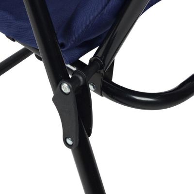 4. Klappbarer Gartenstuhl 59 x 66 x 45/90 cm mit marineblauem Kissen