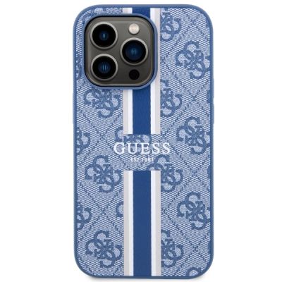 3. Guess GUHMP14LP4RPSB iPhone 14 Pro 6,1" blau/blaues Hardcase 4G bedruckte Streifen MagSafe