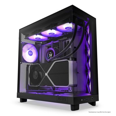 4. NZXT H6 FLOW RGB MIDI-TOWER-COMPUTERGEHÄUSE MIT FENSTER, SCHWARZ