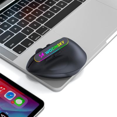 10. Wozinsky WMG-1164 Kabellose, vertikale, ergonomische Gaming-Maus mit 3600 DPI und RGB-Hintergrundbeleuchtung – Schwarz