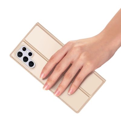 7. Dux Ducis Skin Pro booktype case schutzhülle aufklappbare hülle für Samsung Galaxy S22 Ultra golden