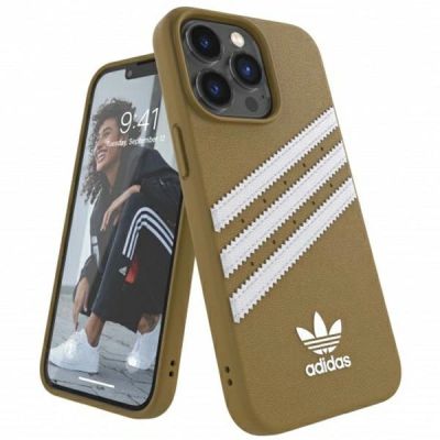 Adidas OR Molded Case PU für iPhone 13 Pro Max - Beige und Gold