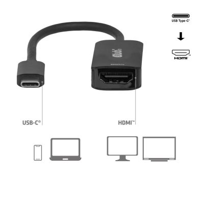 6. CLUB3D CAC-2505 Kabeladapter 0,12 m USB Typ-C HDMI + USB Schwarz