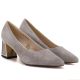 3. Damen-Lederschuhe mit dekorativem Blockabsatz, beige Vinceza 26-66921
