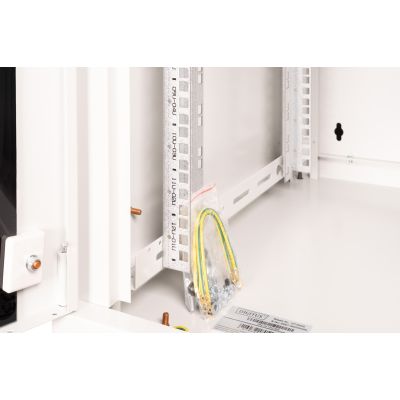 14. Einzigartiger 19-Zoll-12U-Wandnetzwerkschrank (600 x 600 mm), Glastür, grau, ungeteilt, montiert, 100 kg