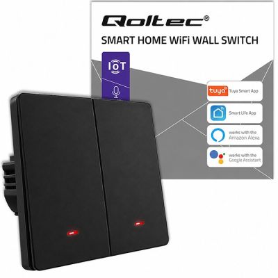 10. QOLTEC LICHT-EIN/AUS-SCHALTER | 2-KANAL | WLAN | TIMER | TUYA | SCHWARZ