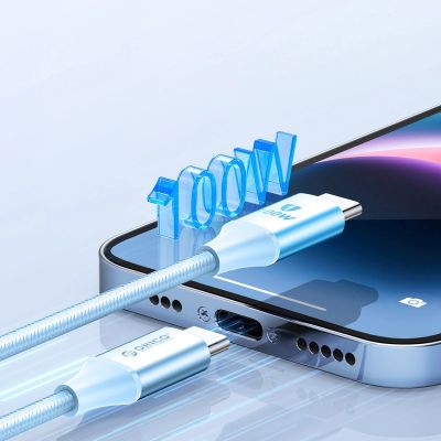 3. Orico CDX 100W 5A Power Delivery USB-C - USB-C 1m Kabel - Blau