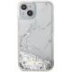 3. Guess Liquid Glitter Marble Hülle für iPhone 14 – Weiß