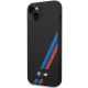 2. BMW Silikonhülle mit schrägen Streifen für iPhone 14 Plus / 15 Plus – Schwarz