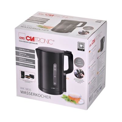 7. Kabelloser Wasserkocher 1,7 l WK 3835 CLATRONIC schwarz