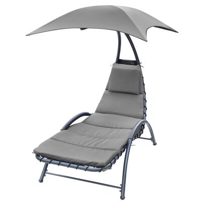27. BERGAMO Sessel mit Sonnenschirm 200x125x180cm Grau