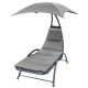 27. BERGAMO Sessel mit Sonnenschirm 200x125x180cm Grau