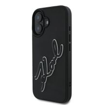 Karl Lagerfeld 3D Rubber Signature Hülle für iPhone 16 – Schwarz