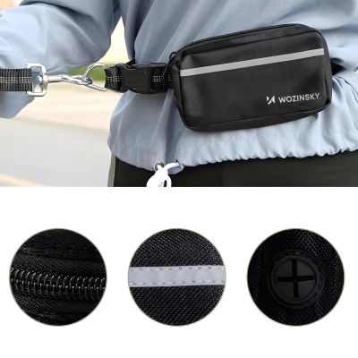 3. Wozinsky WPST-01 Hüftgurt mit Tasche und elastischer Leine zum Joggen mit Hund – Schwarz
