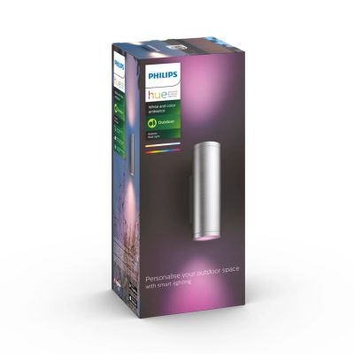 7. Philips Hue Appear Außenwandleuchte aus Edelstahl, 2 x 8 W