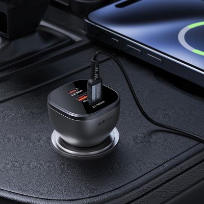 6. Acefast B14 Autoladegerät 165W 2x USB-C 1x USB-A - Schwarz