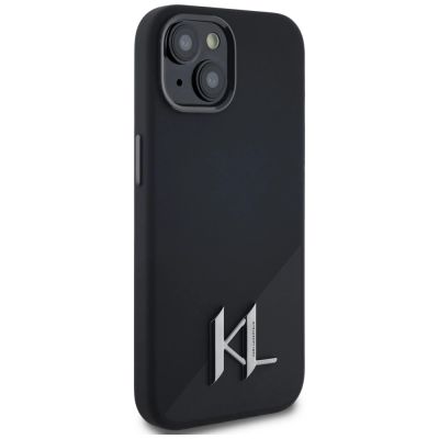 4. Karl Lagerfeld Silicone Shadow Metal Initial MagSafe Case für iPhone 15 Schwarz