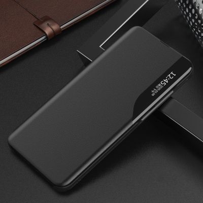 7. Eco Leather View Case Elegantes Flip Cover mit Standfunktion Poco M4 Pro 5G Schwarz