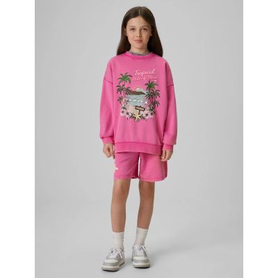 6. Lockerer Mädchen-Sweatshirt ohne Kapuze 4F 4FJRSS26TSWSF2970-54S
