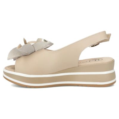 3. Damen-Keilsandalen aus Leder, beige, Filippo DS7045/26