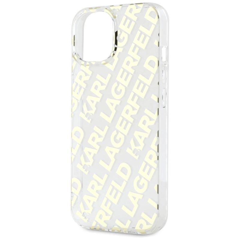 6. Karl Lagerfeld IML Fullover Logo Hülle für iPhone 15 / 14 / 13 – Gold