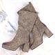 12. Jezzi W JEZ416B khakifarbene isolierte Stiefeletten mit Gummiband