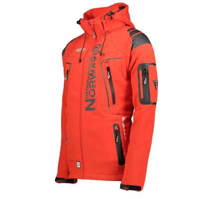 3. Geographical Norway Techno MEN 056 BS3 Herren Sportjacke mit verstellbarer Kapuze, wasserdicht, rot (WU1060H/GN)