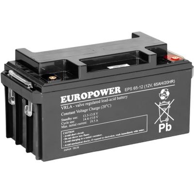 EUROPOWER EPS Serie AGM Batterie 12V 65Ah (Lebensdauer 8-12 Jahre)