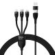 Baseus Flash Series II USB Typ C / USB Typ A Kabel - USB Typ C / Lightning / Micro USB 100 W 1,2 m schwarz (CASS030101)