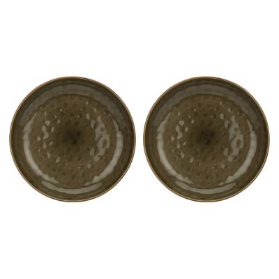 Set aus 2 runden Concerto Grigio Tortora Schalen – Graubraun, 30 cm