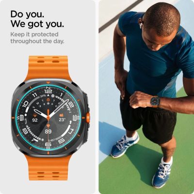 8. Spigen Glas.TR EZ Fit gehärtetes Glas für Samsung Galaxy Watch Ultra (47 mm) – klar (2er-Pack)