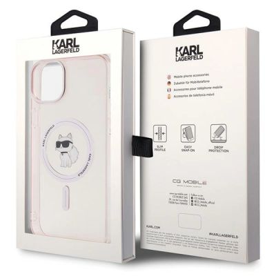 8. Karl Lagerfeld IML Choupette MagSafe Hülle für iPhone 15 Plus – Rosa