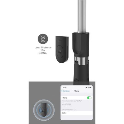 7. Tech-Protect L01S Bluetooth-Selfie-Stick mit Stativ bis 70 cm – Schwarz