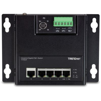 2. TRENDnet 5-Port Gigabit Unmanaged PoE+ FA Metal Industrial Switch