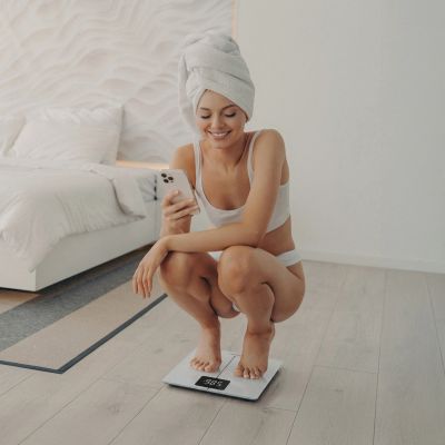 4. Wozinsky WIWL-180 Intelligente Bluetooth-Badezimmerwaage – Weiß