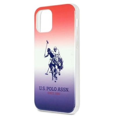 6. US Polo Assn. Gradient Pattern Collection iPhone 12 mini Hülle - Rot und Blau